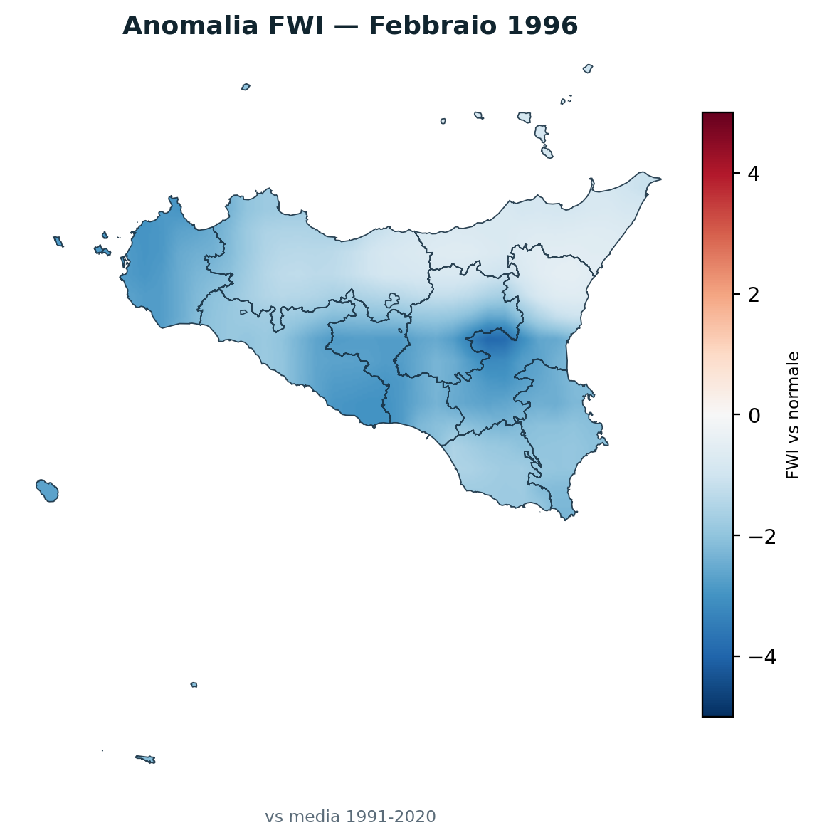 Anomalia vs normale Febbraio 1996