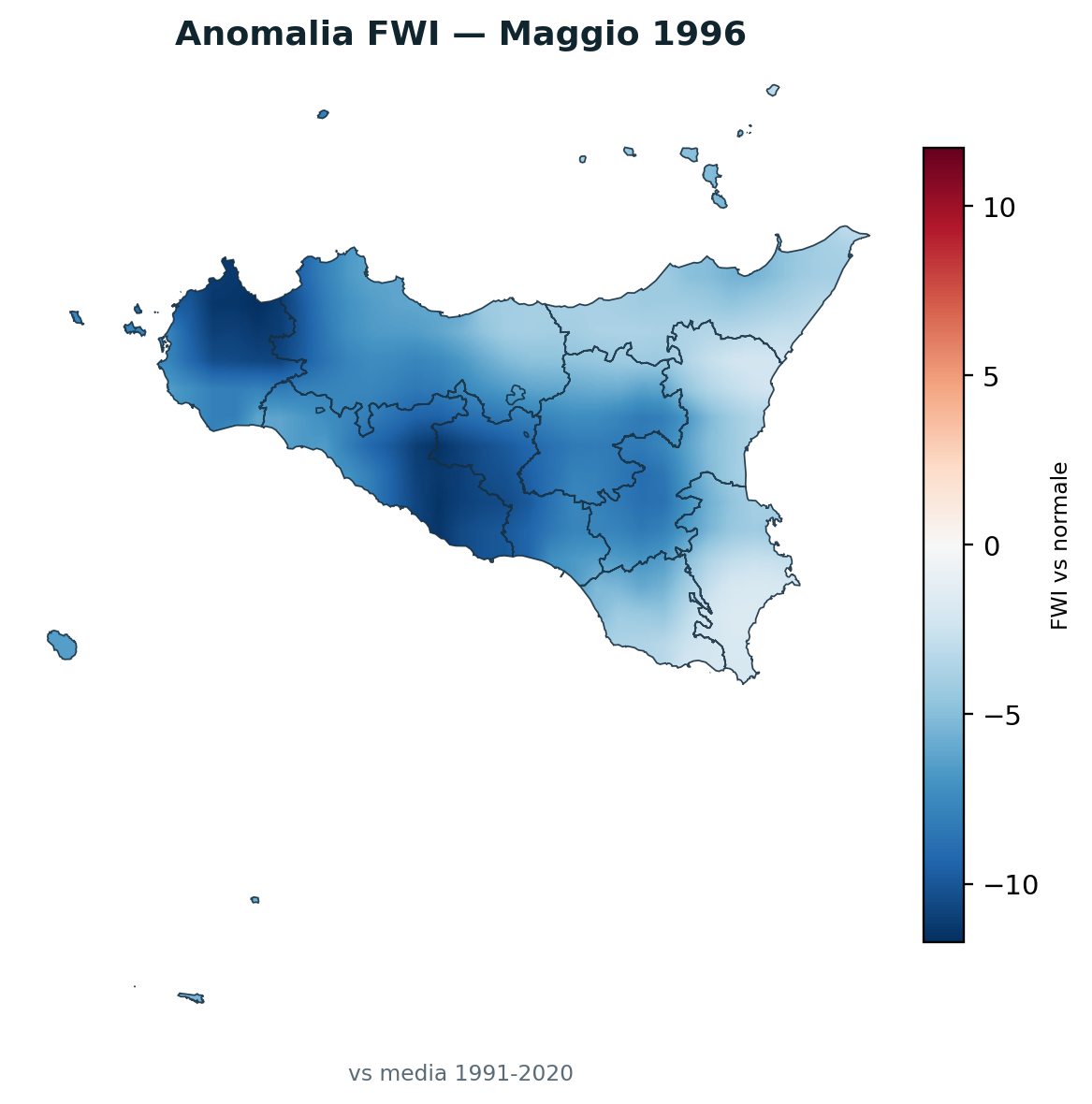 Anomalia vs normale Maggio 1996