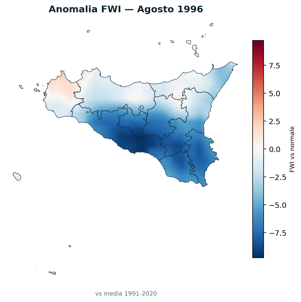 Anomalia vs normale Agosto 1996