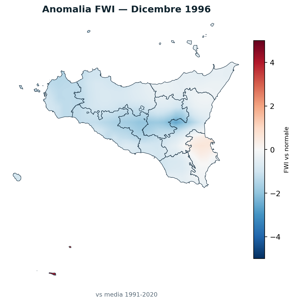 Anomalia vs normale Dicembre 1996