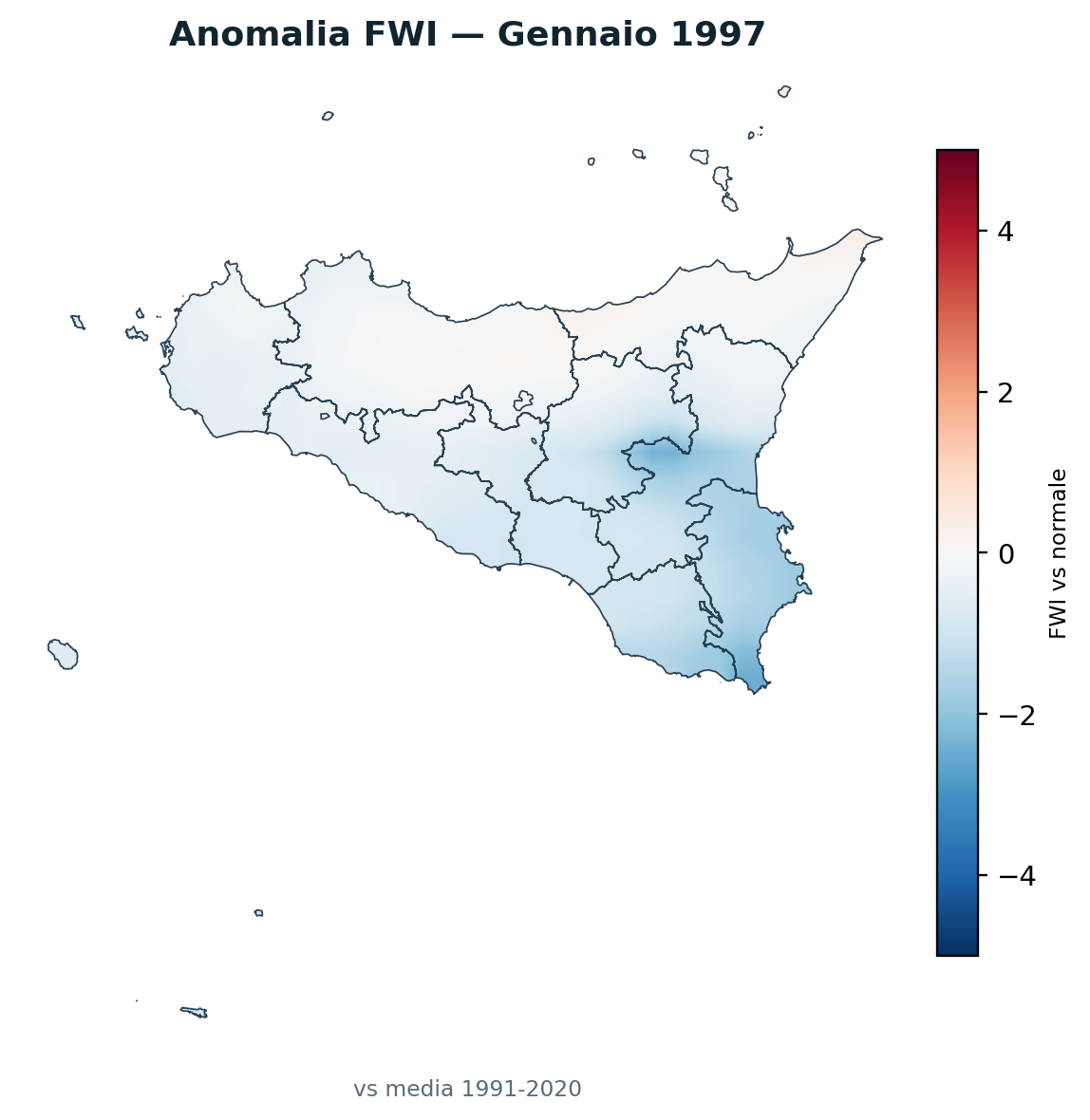 Anomalia vs normale Gennaio 1997