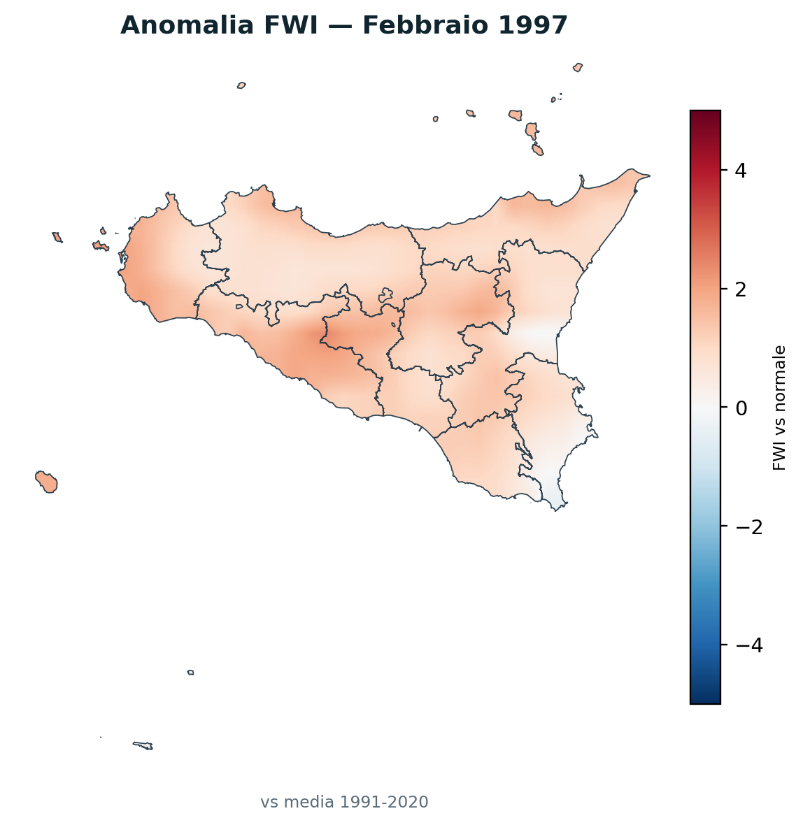Anomalia vs normale Febbraio 1997