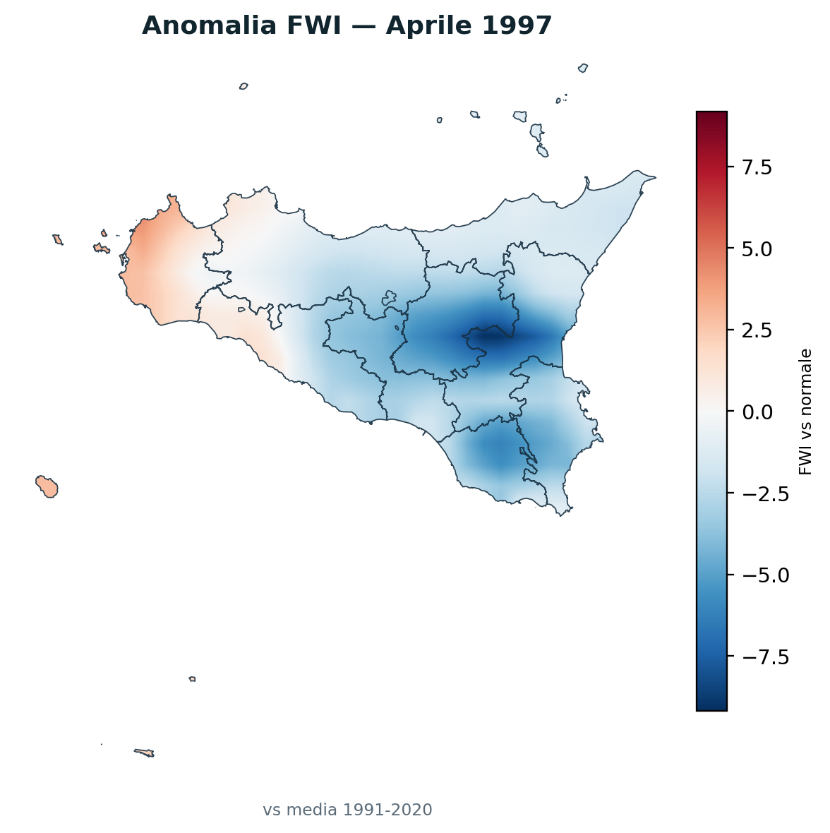 Anomalia vs normale Aprile 1997