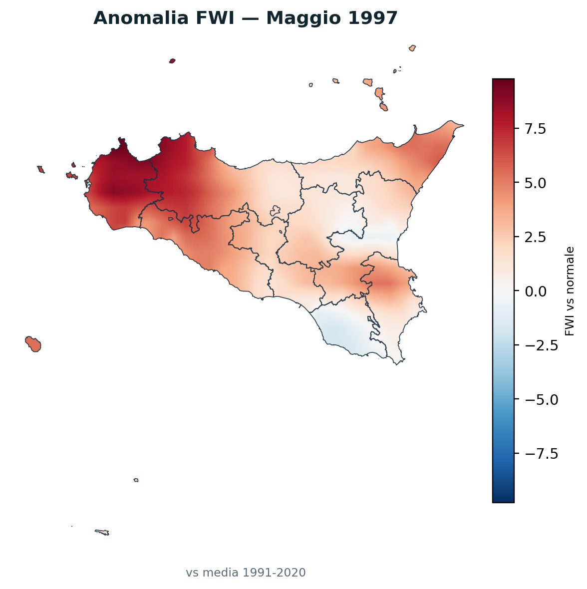Anomalia vs normale Maggio 1997
