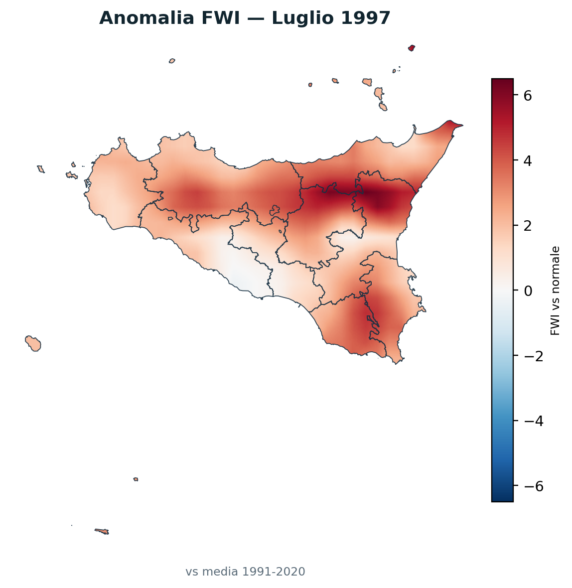 Anomalia vs normale Luglio 1997