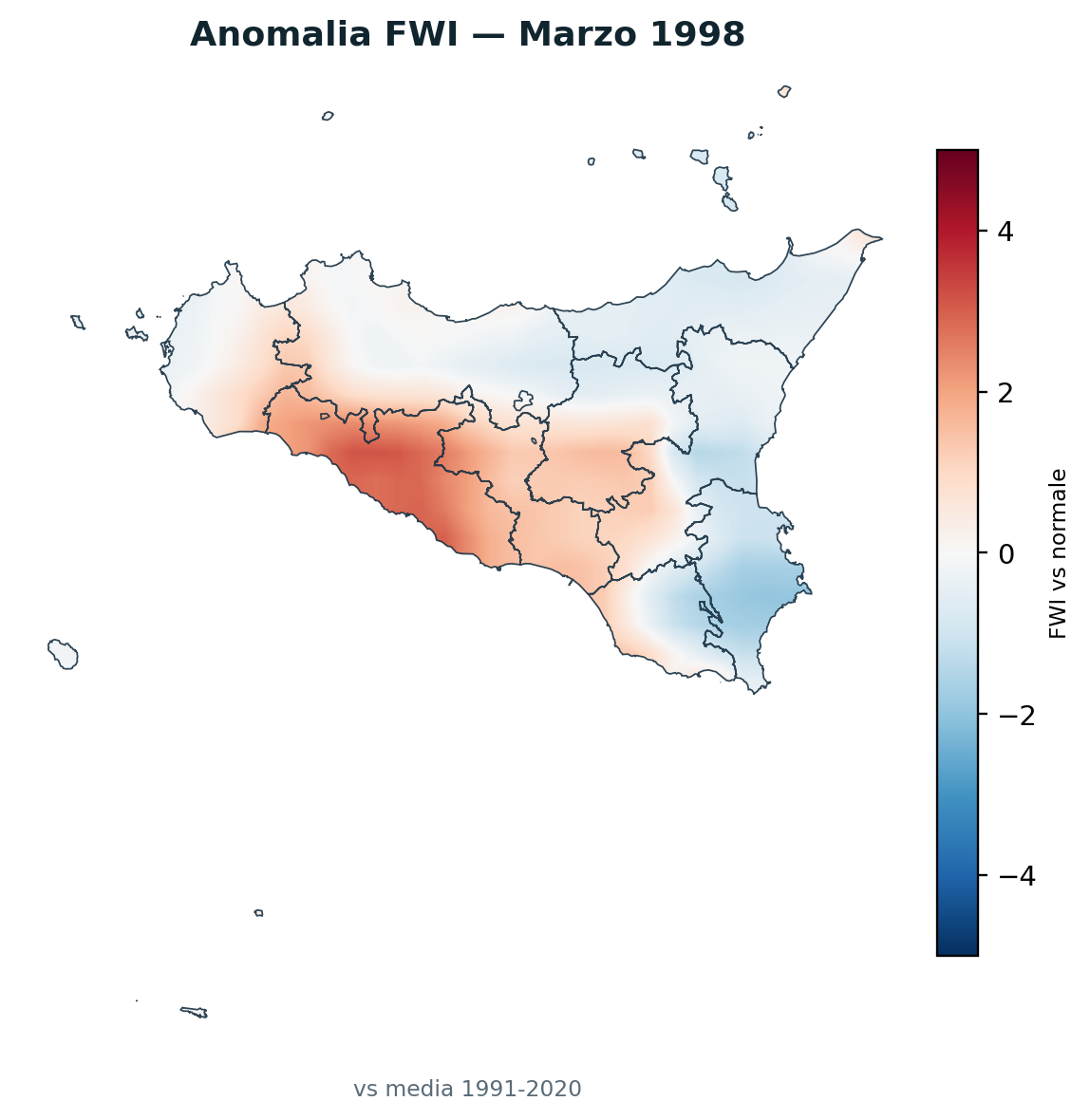 Anomalia vs normale Marzo 1998