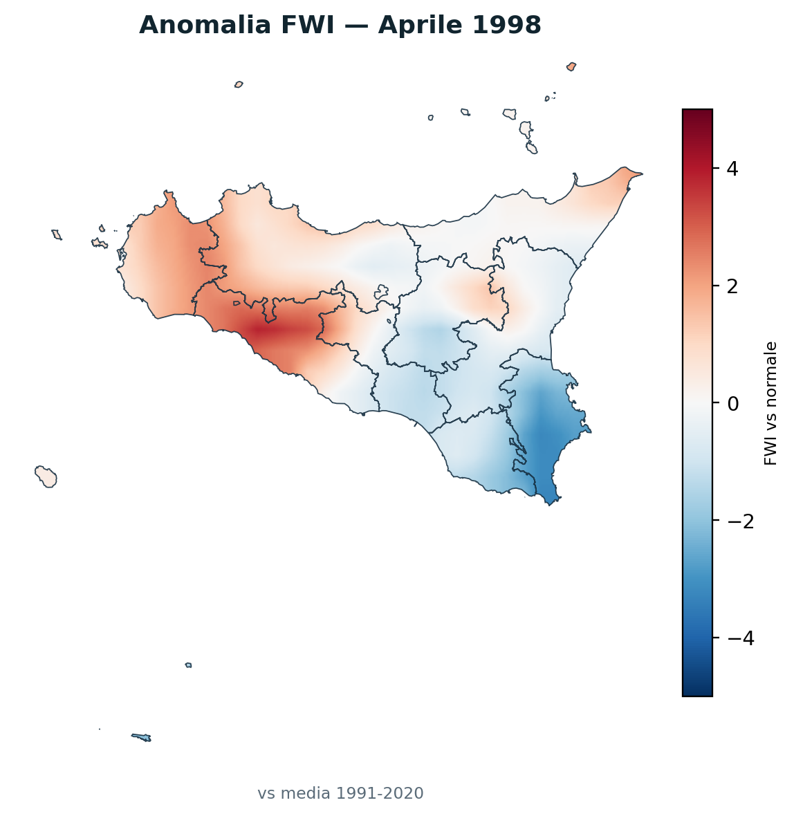 Anomalia vs normale Aprile 1998