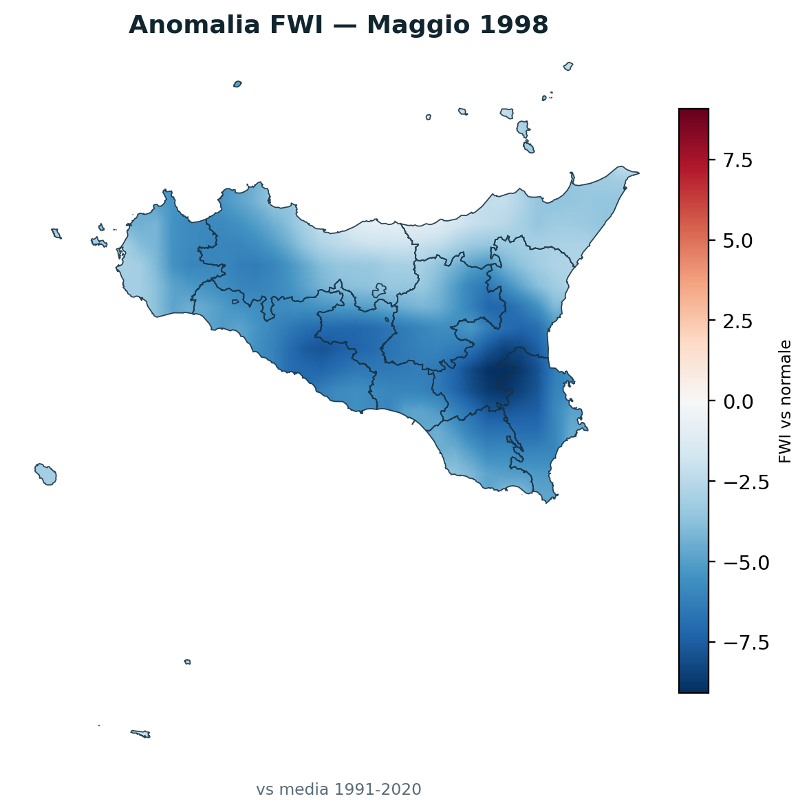 Anomalia vs normale Maggio 1998
