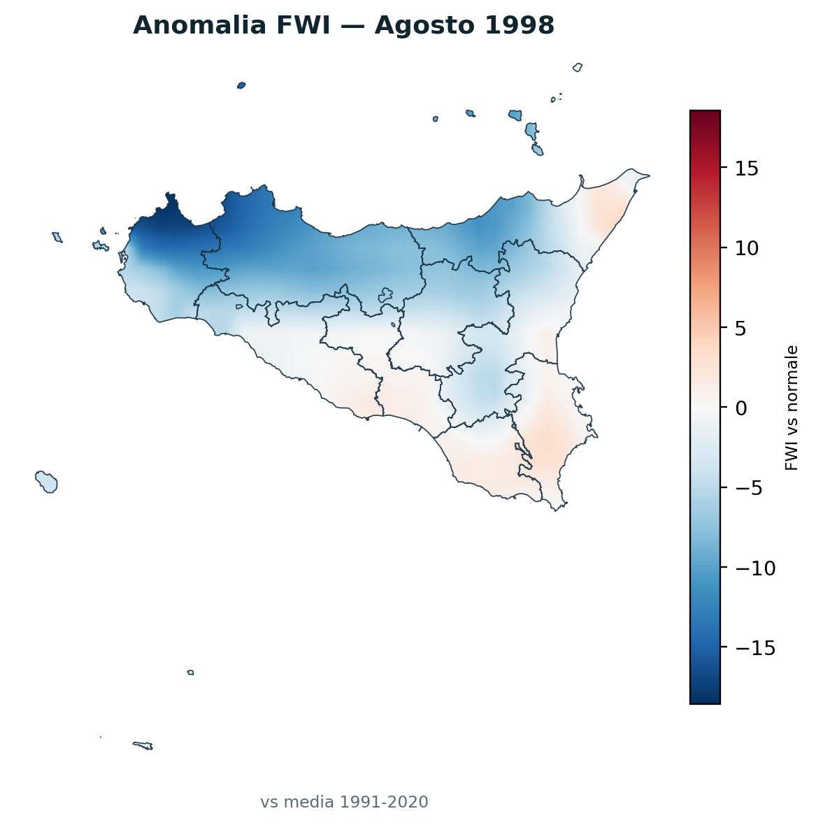 Anomalia vs normale Agosto 1998