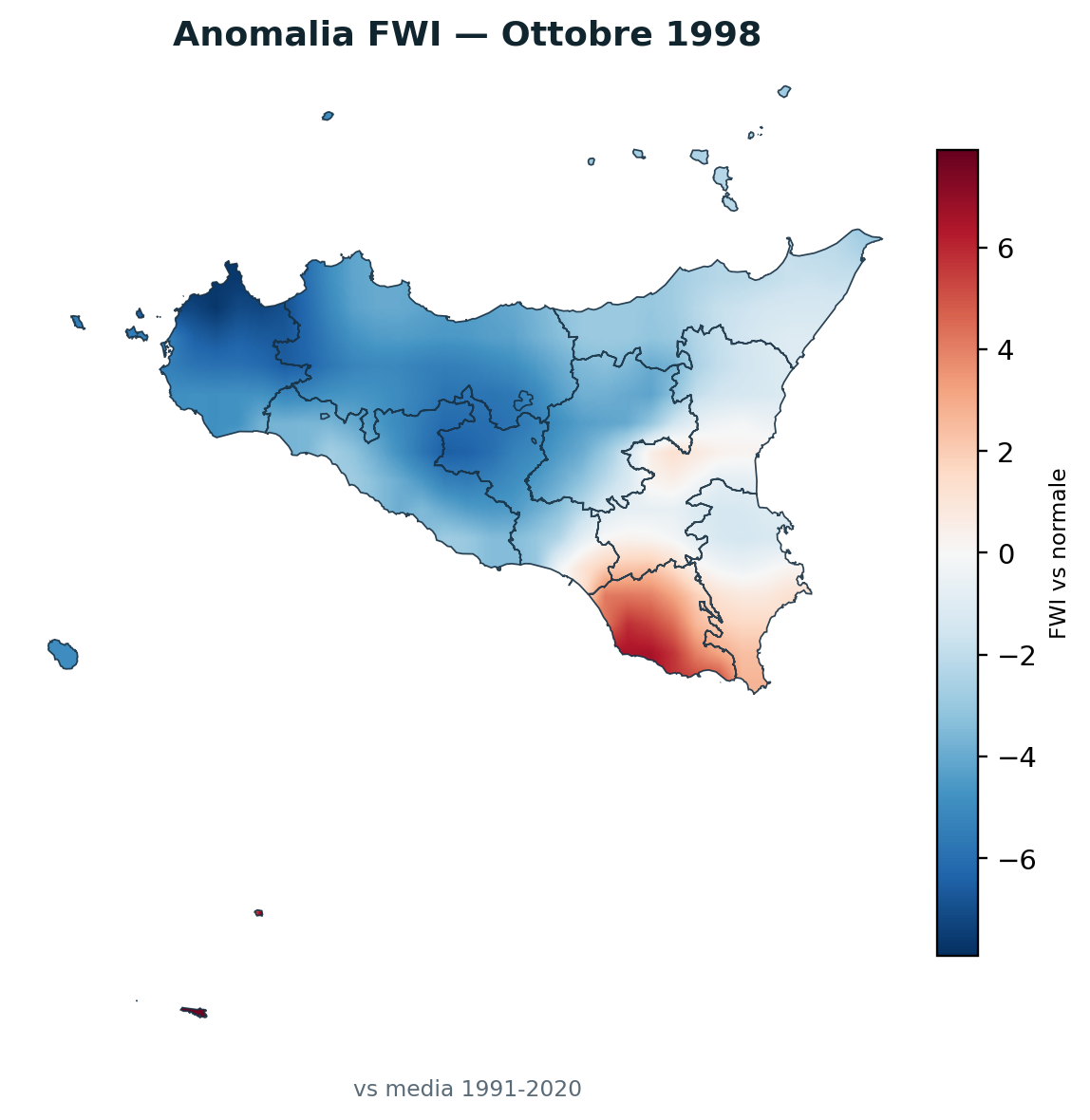 Anomalia vs normale Ottobre 1998
