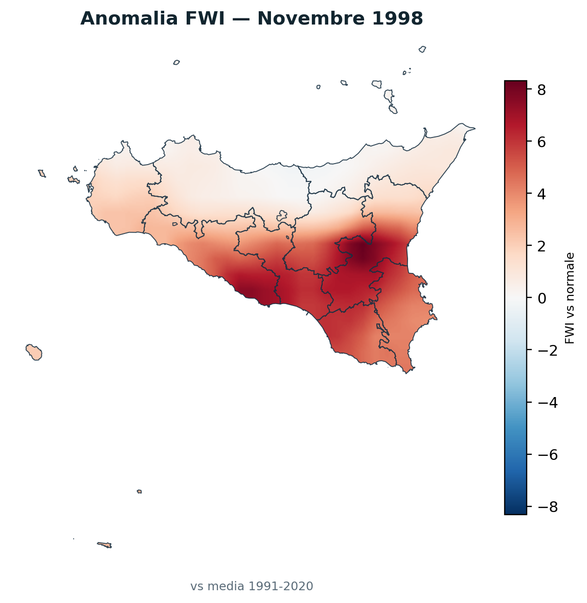 Anomalia vs normale Novembre 1998