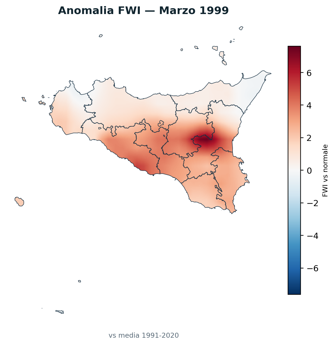Anomalia vs normale Marzo 1999