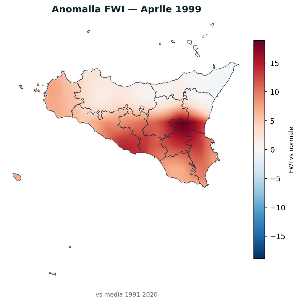 Anomalia vs normale Aprile 1999