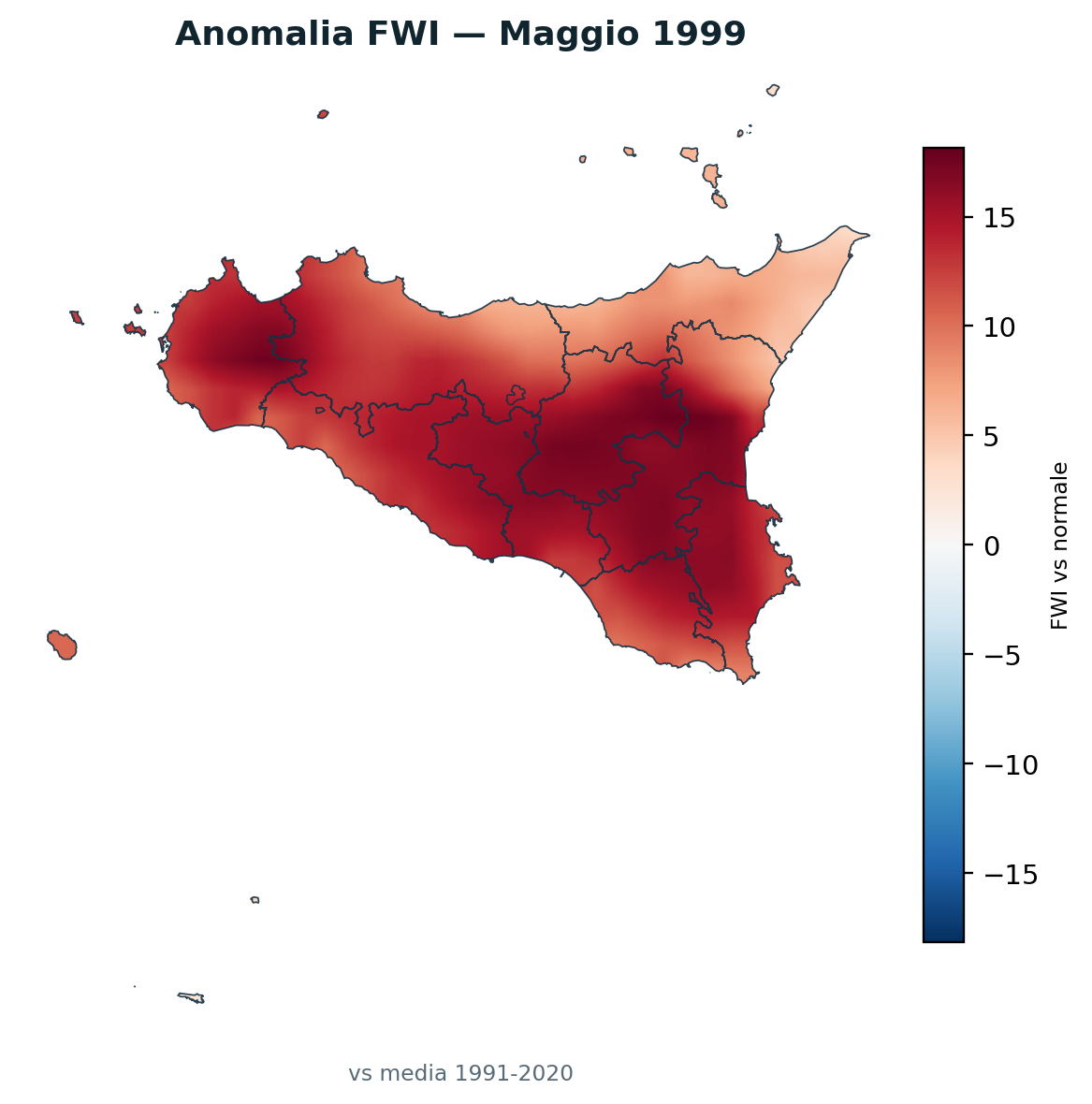 Anomalia vs normale Maggio 1999