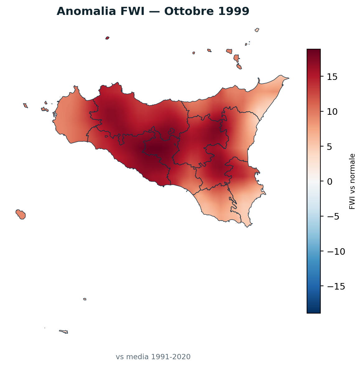 Anomalia vs normale Ottobre 1999