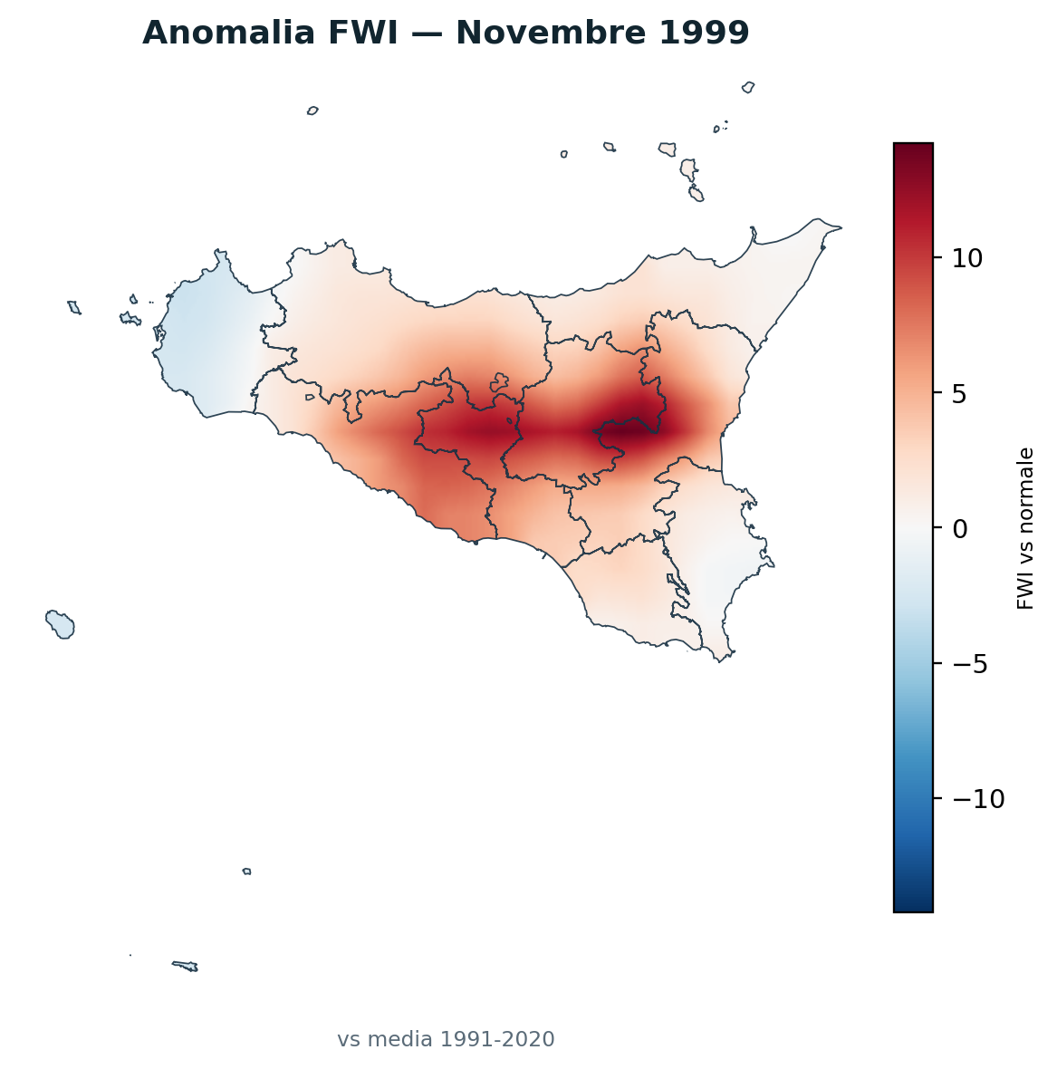 Anomalia vs normale Novembre 1999