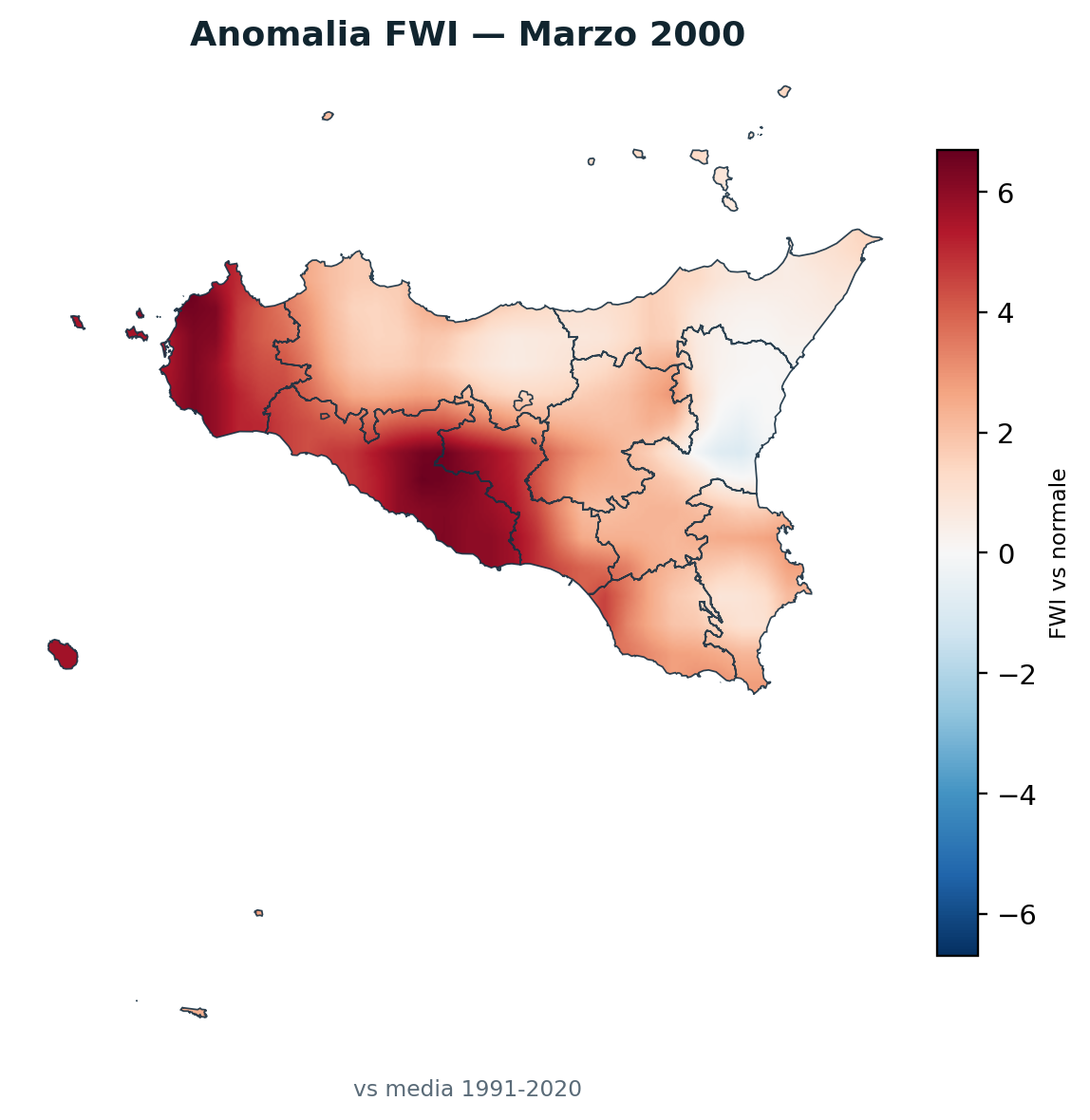 Anomalia vs normale Marzo 2000