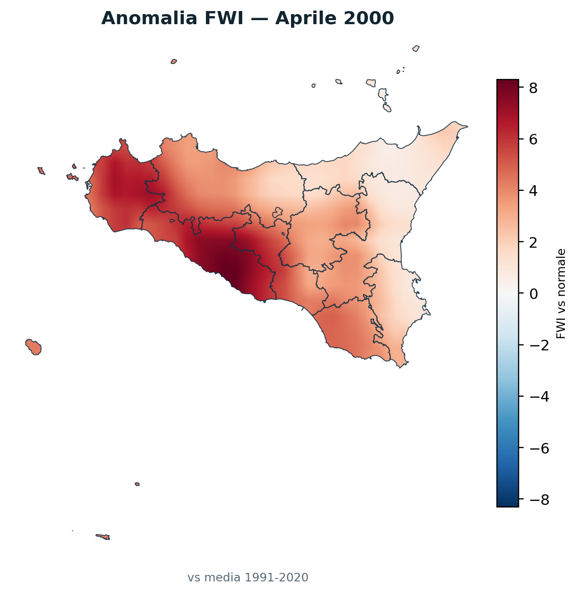 Anomalia vs normale Aprile 2000