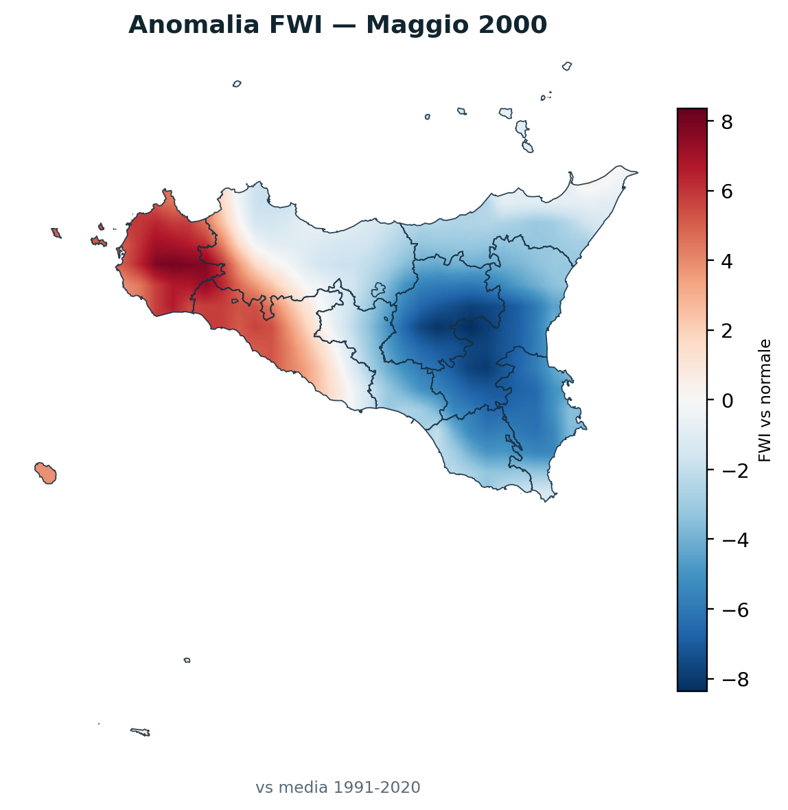 Anomalia vs normale Maggio 2000