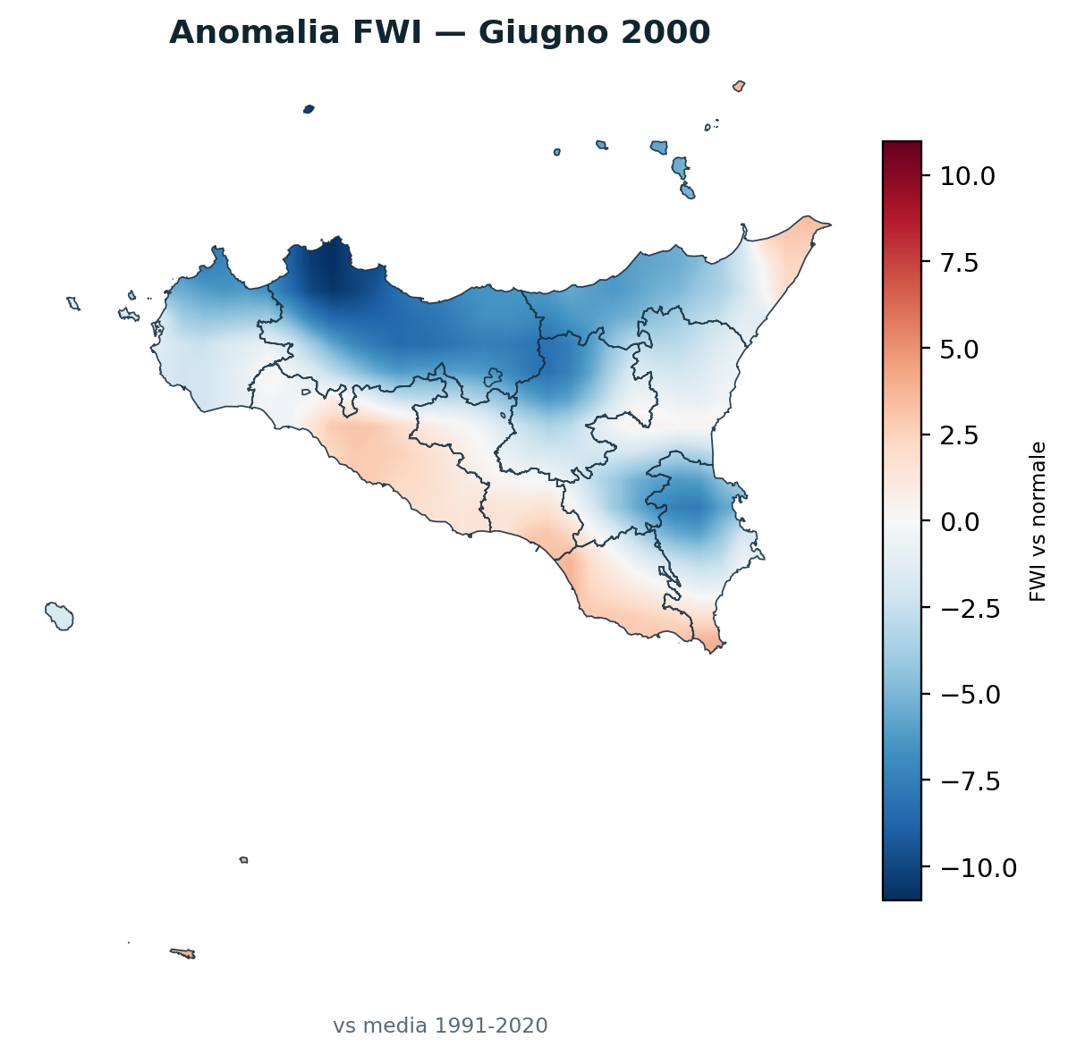Anomalia vs normale Giugno 2000