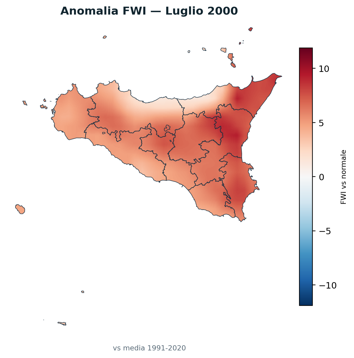Anomalia vs normale Luglio 2000