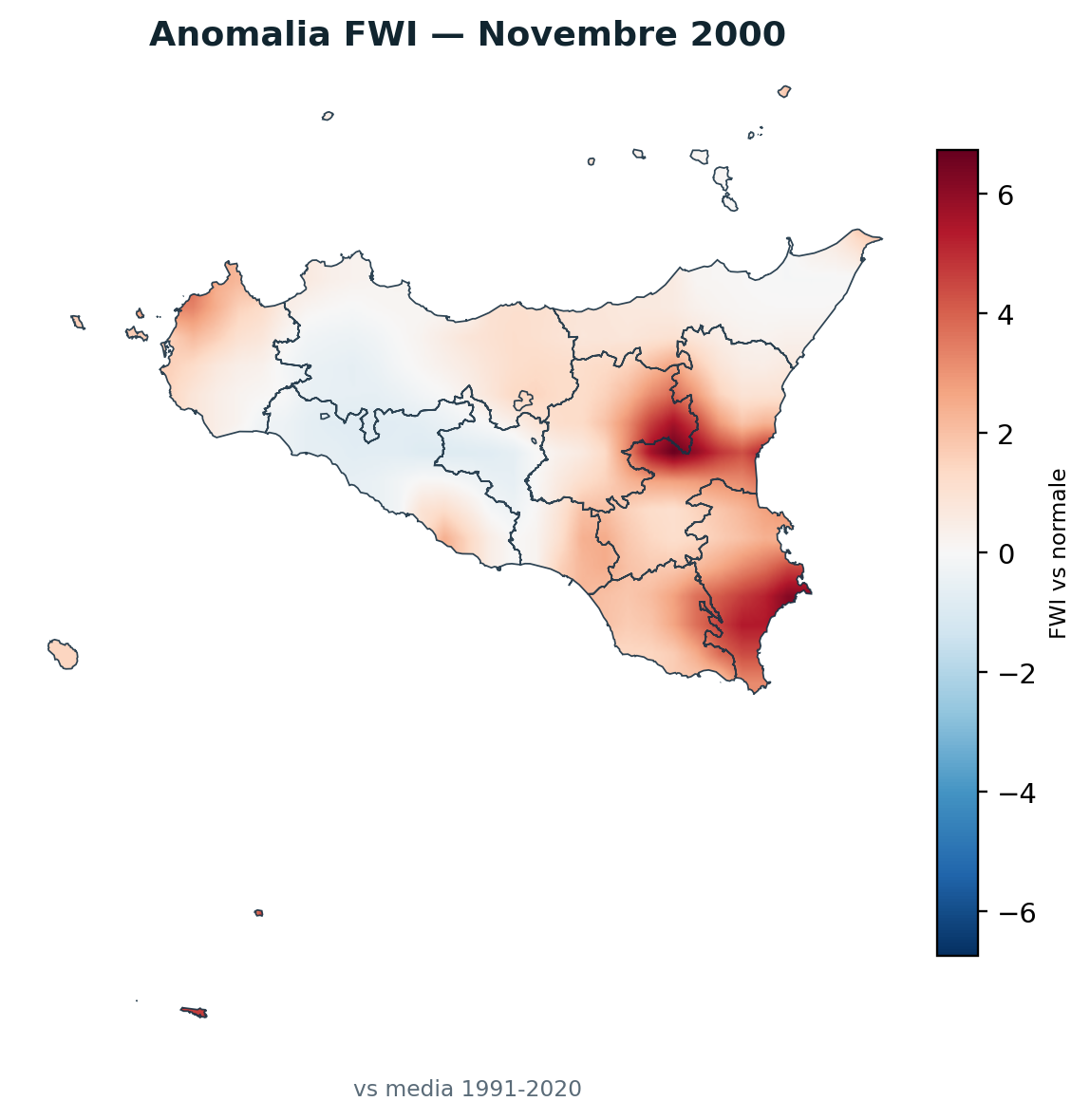 Anomalia vs normale Novembre 2000
