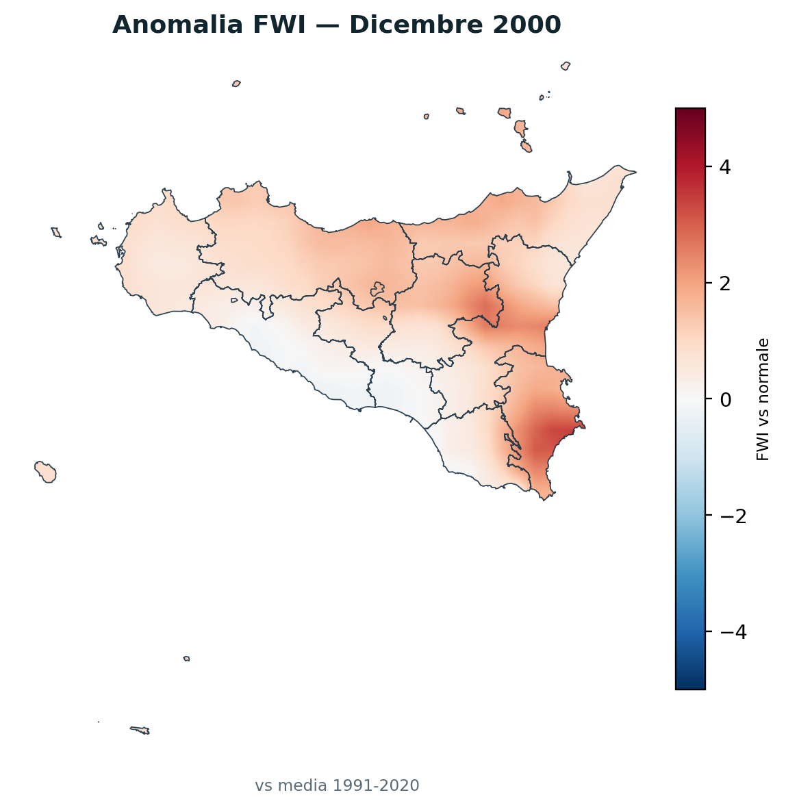 Anomalia vs normale Dicembre 2000