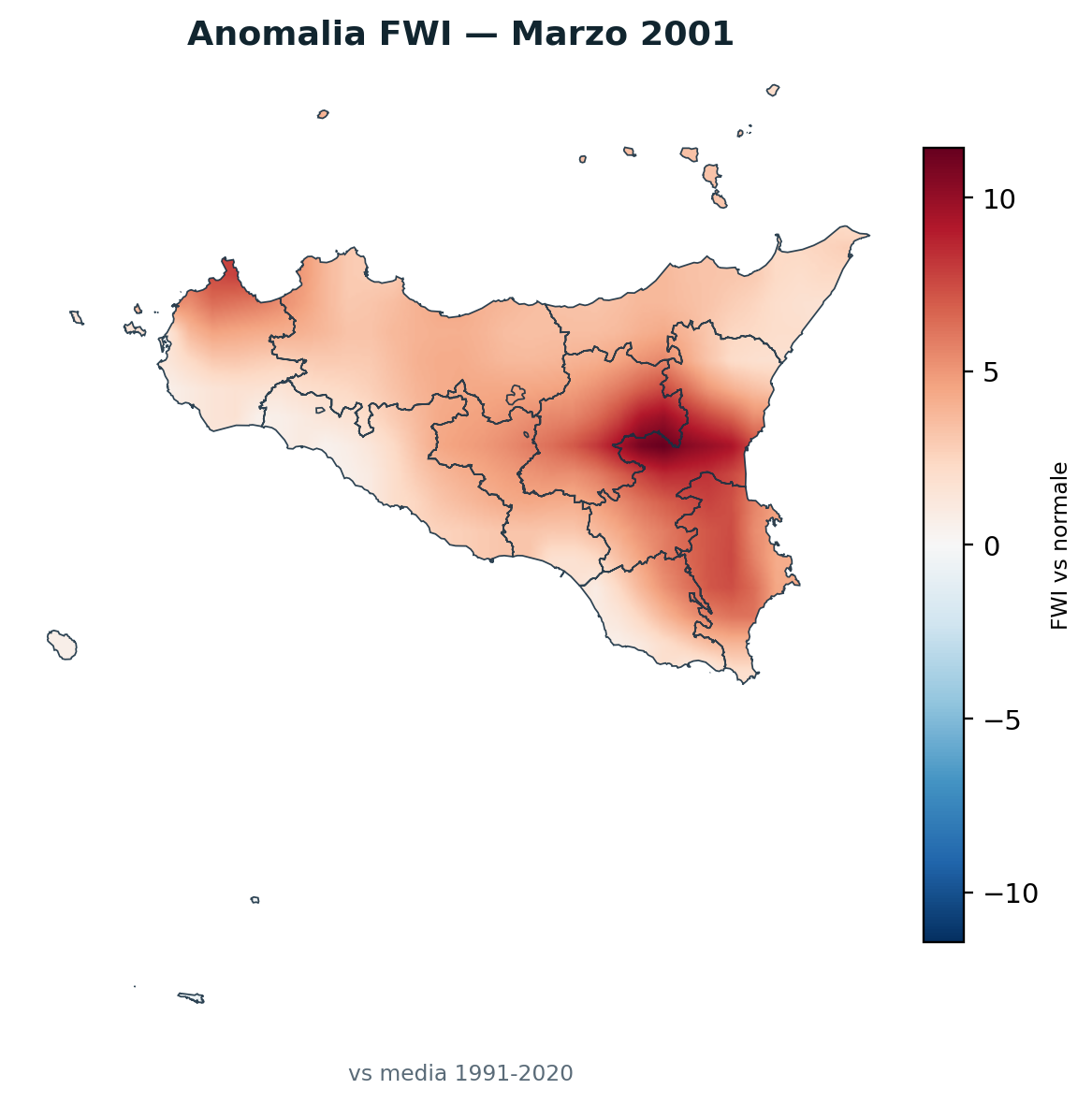 Anomalia vs normale Marzo 2001