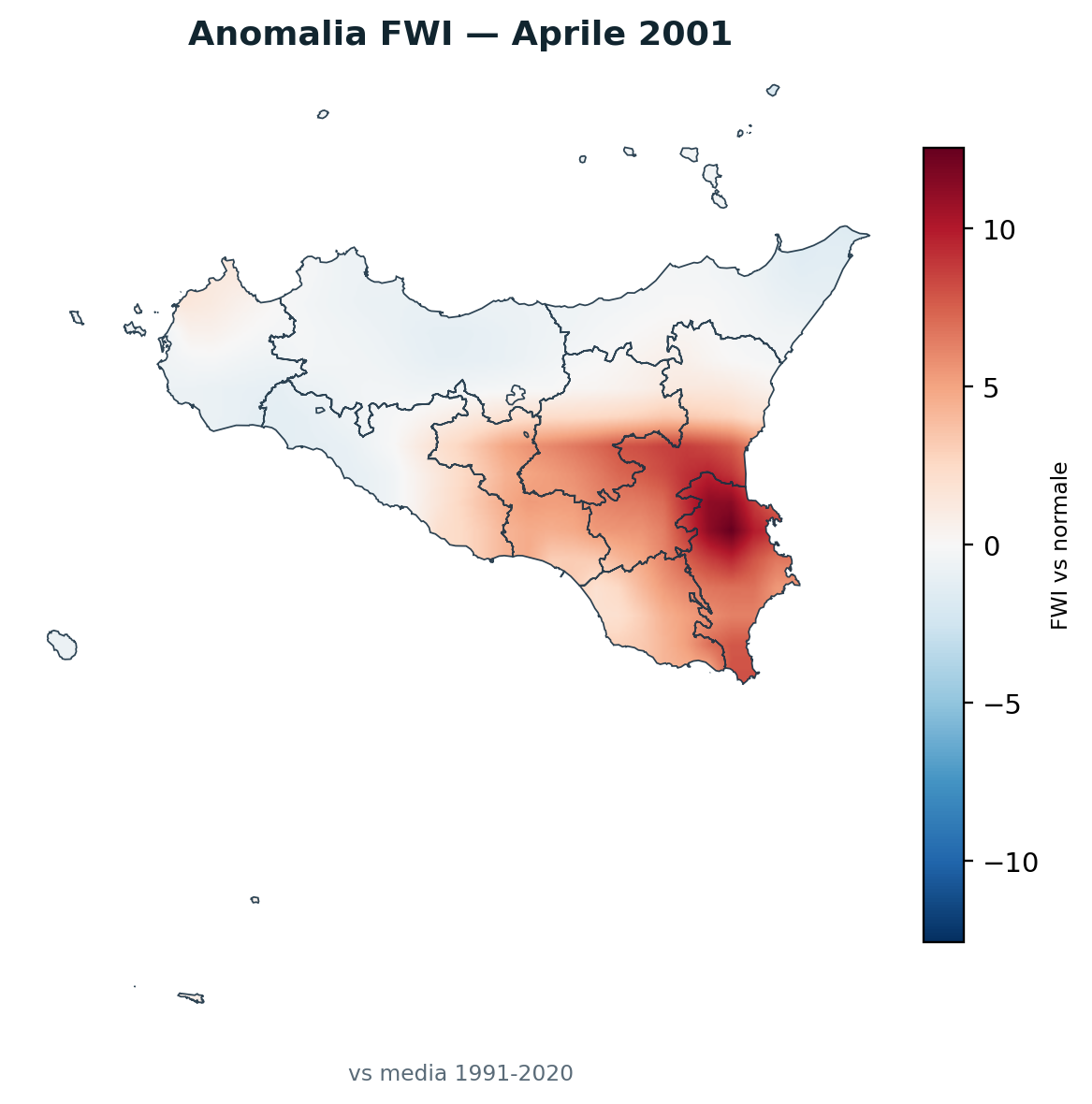 Anomalia vs normale Aprile 2001