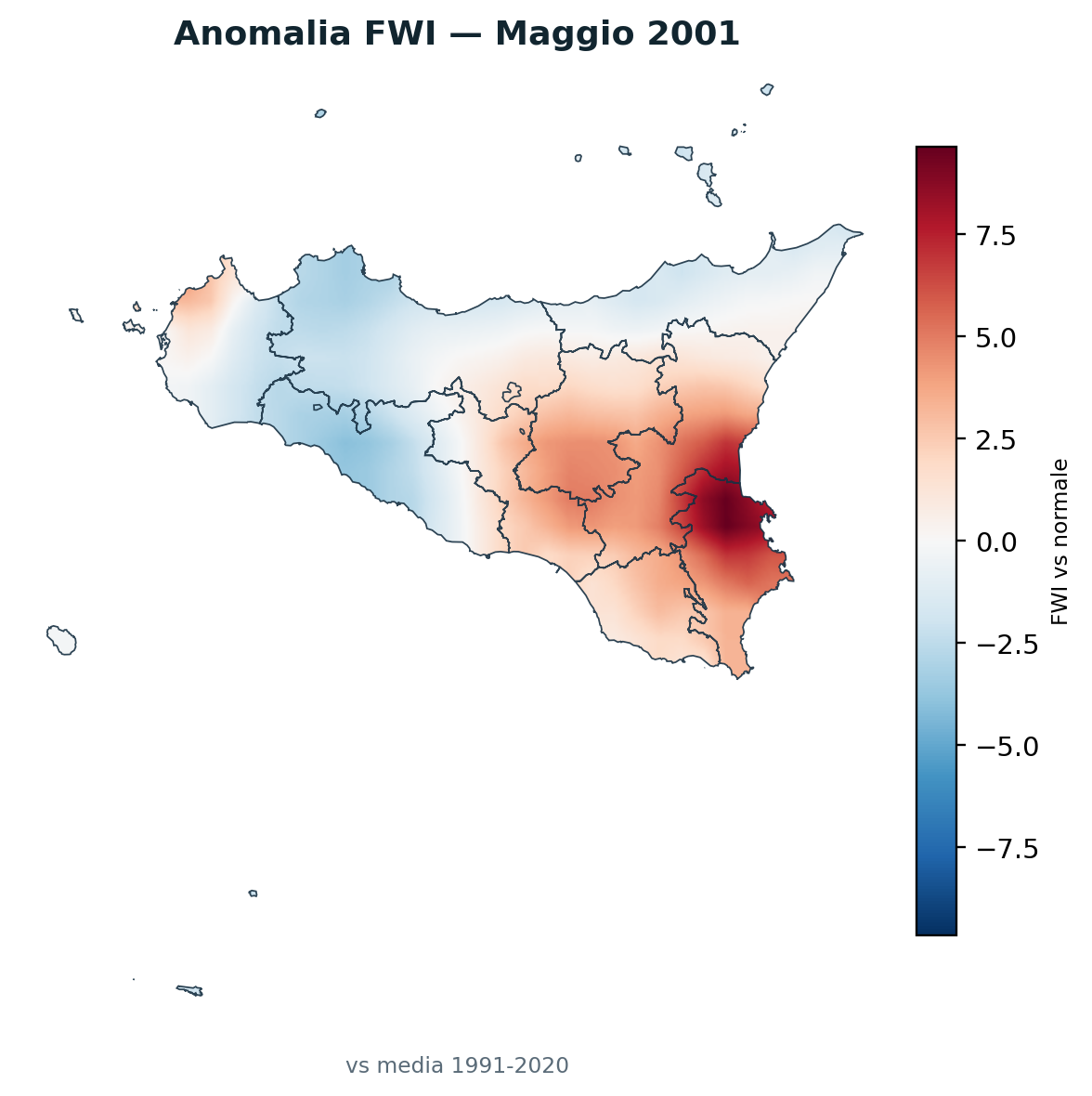 Anomalia vs normale Maggio 2001
