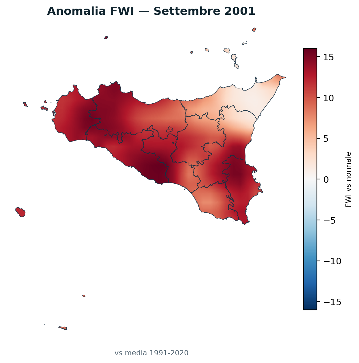 Anomalia vs normale Settembre 2001