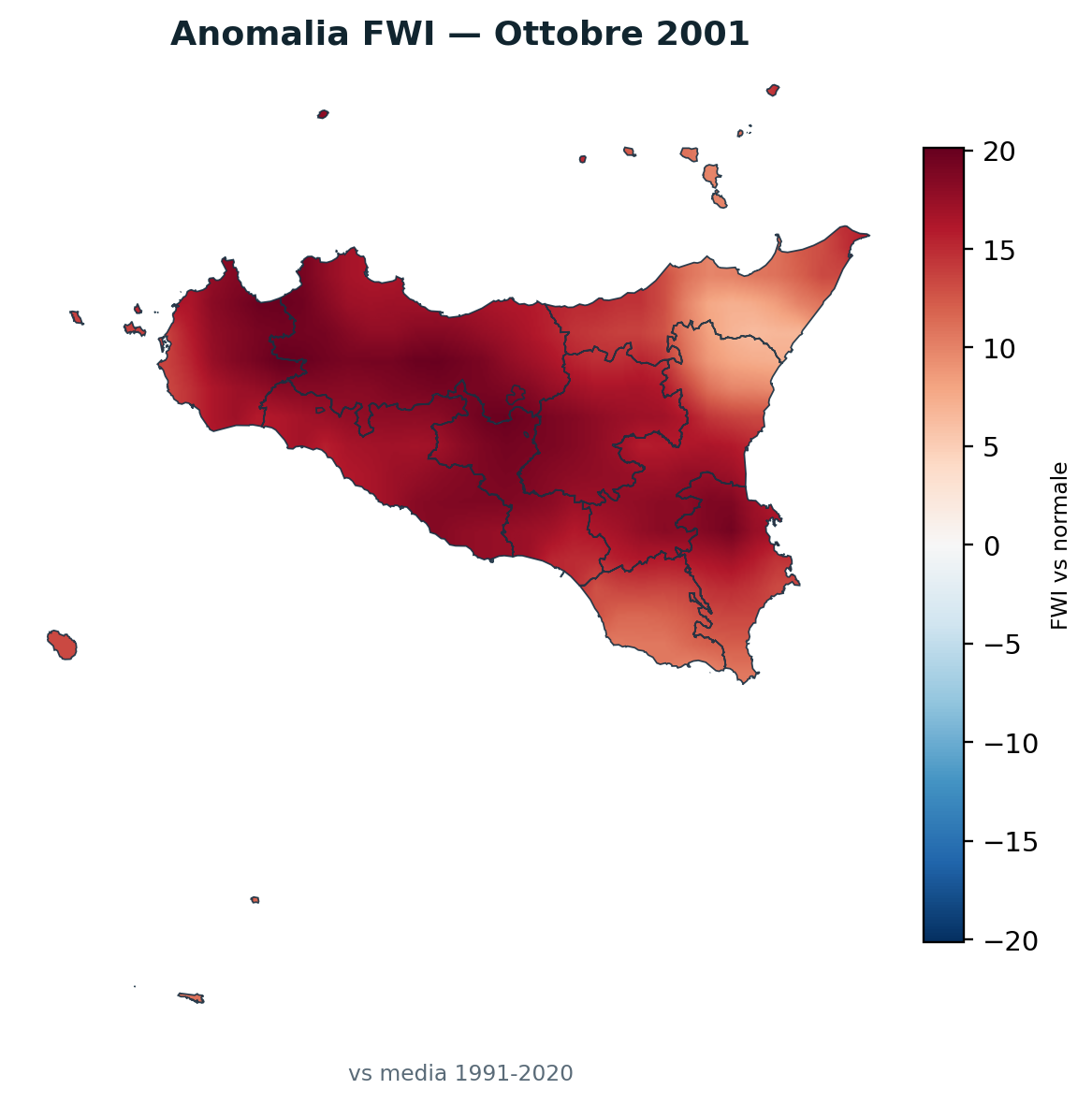 Anomalia vs normale Ottobre 2001