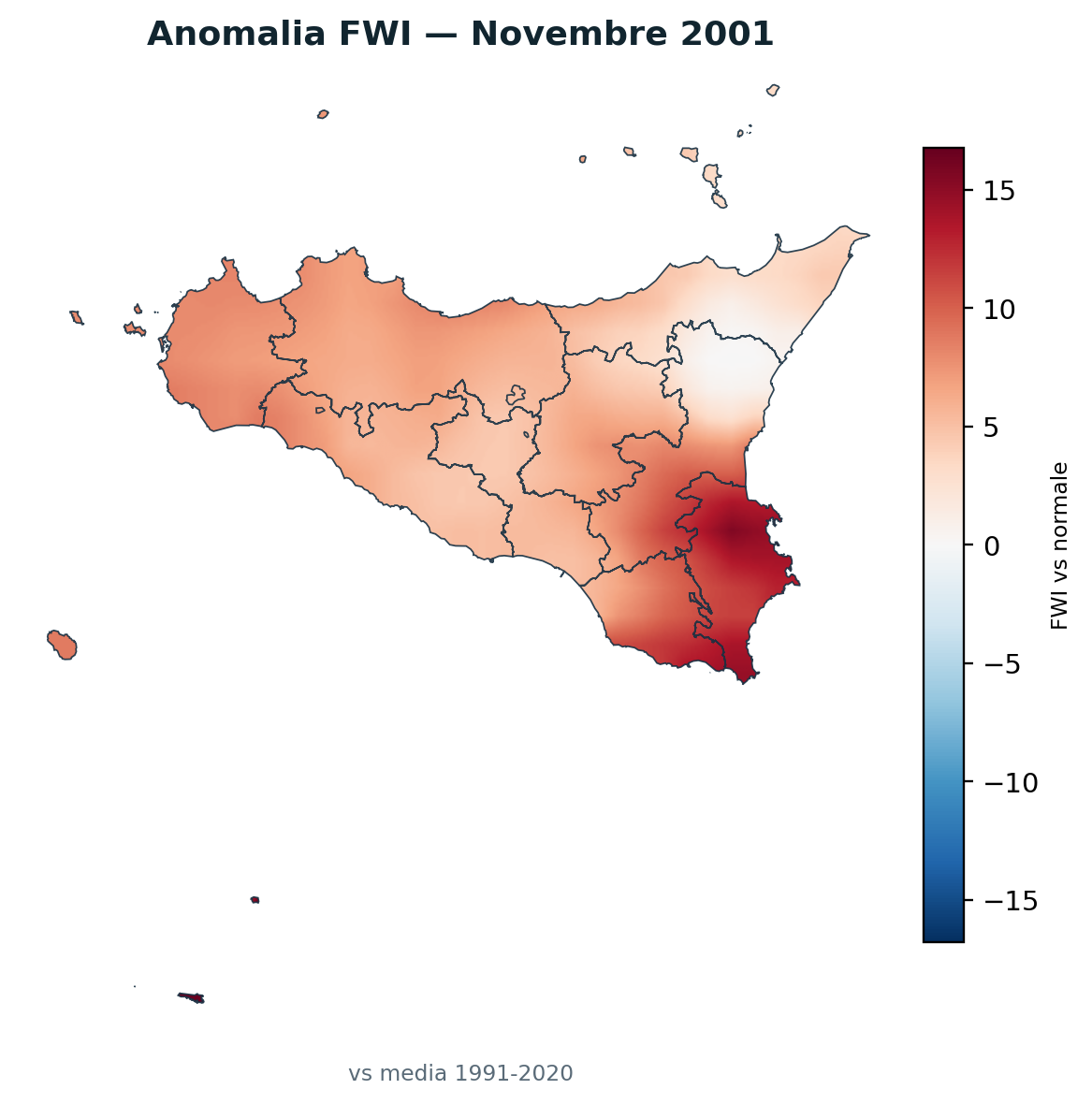 Anomalia vs normale Novembre 2001
