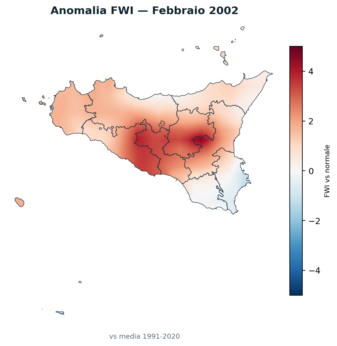 Anomalia vs normale Febbraio 2002