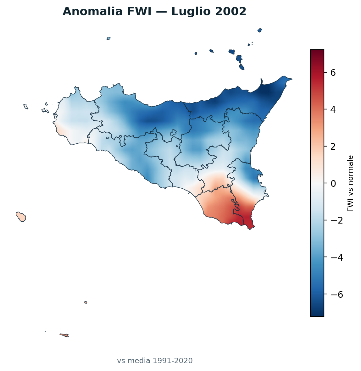Anomalia vs normale Luglio 2002