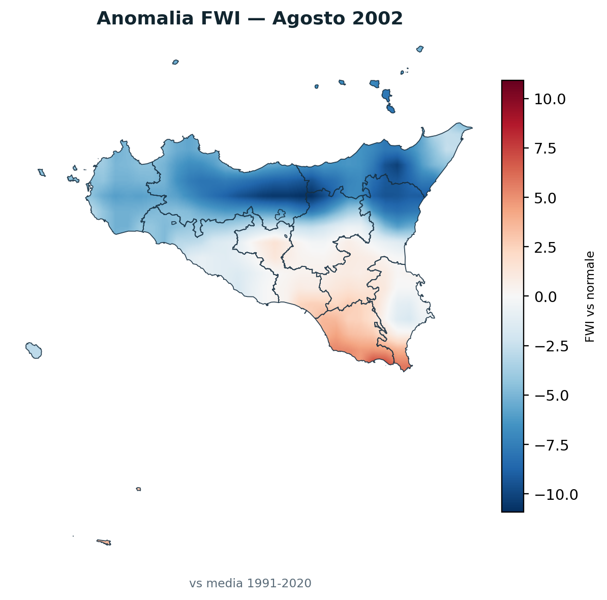 Anomalia vs normale Agosto 2002