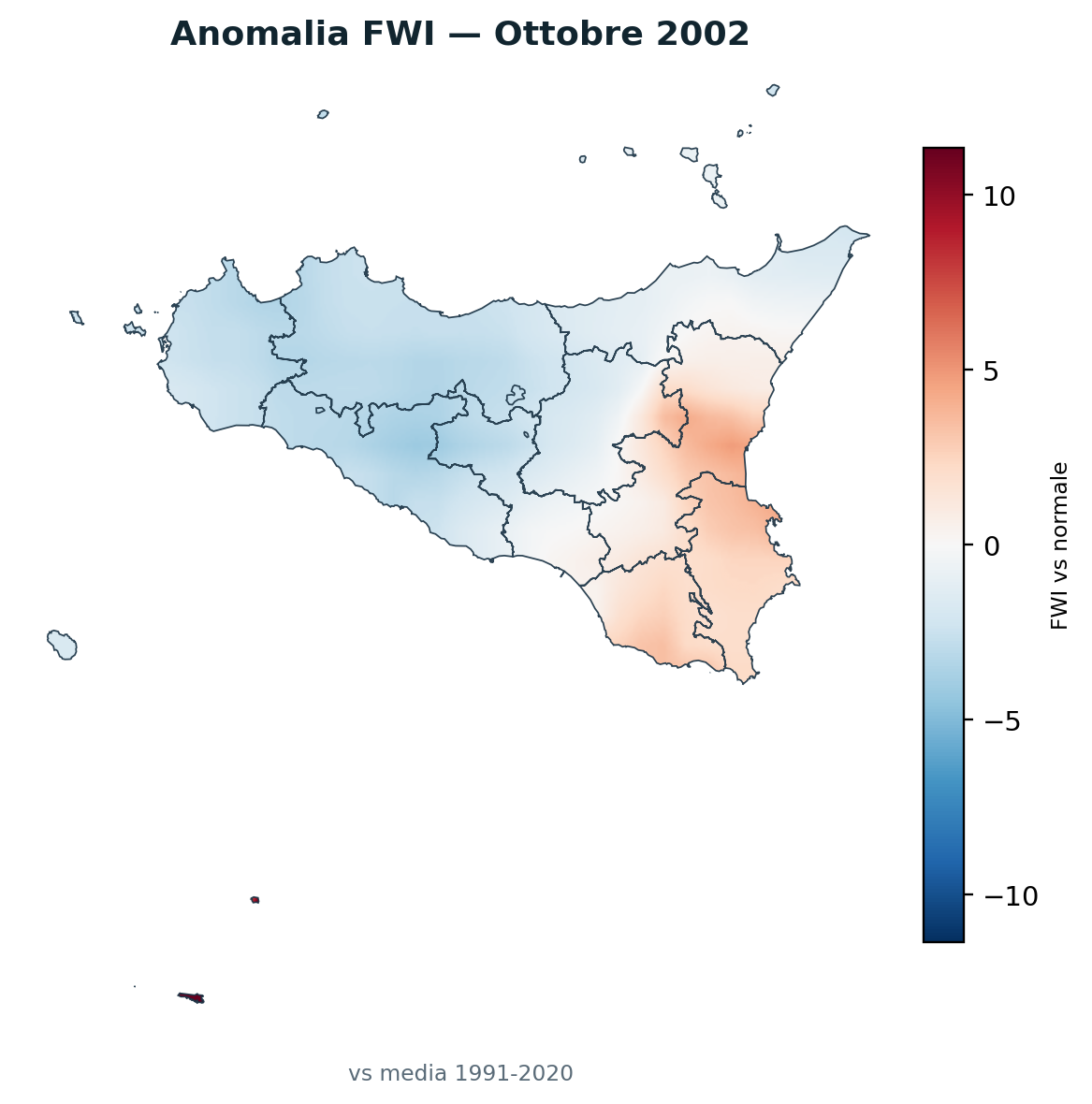 Anomalia vs normale Ottobre 2002