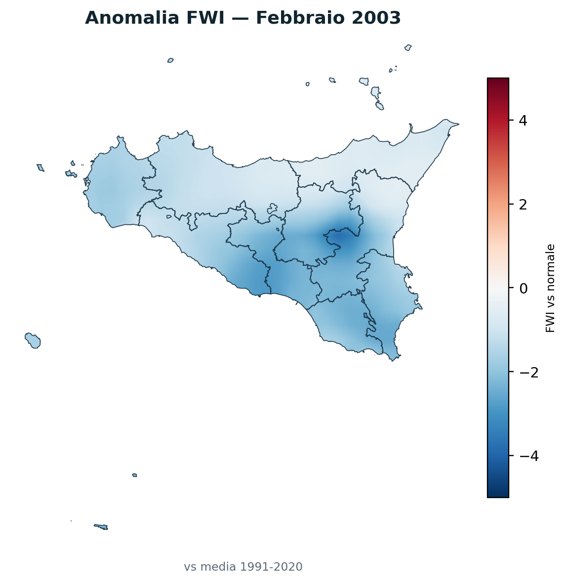 Anomalia vs normale Febbraio 2003