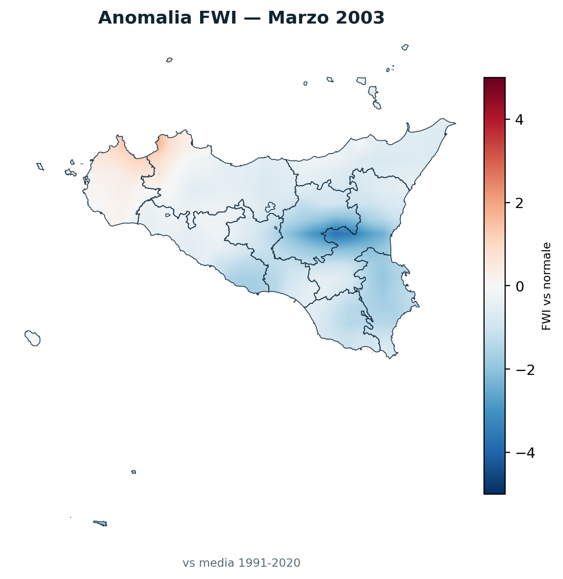 Anomalia vs normale Marzo 2003
