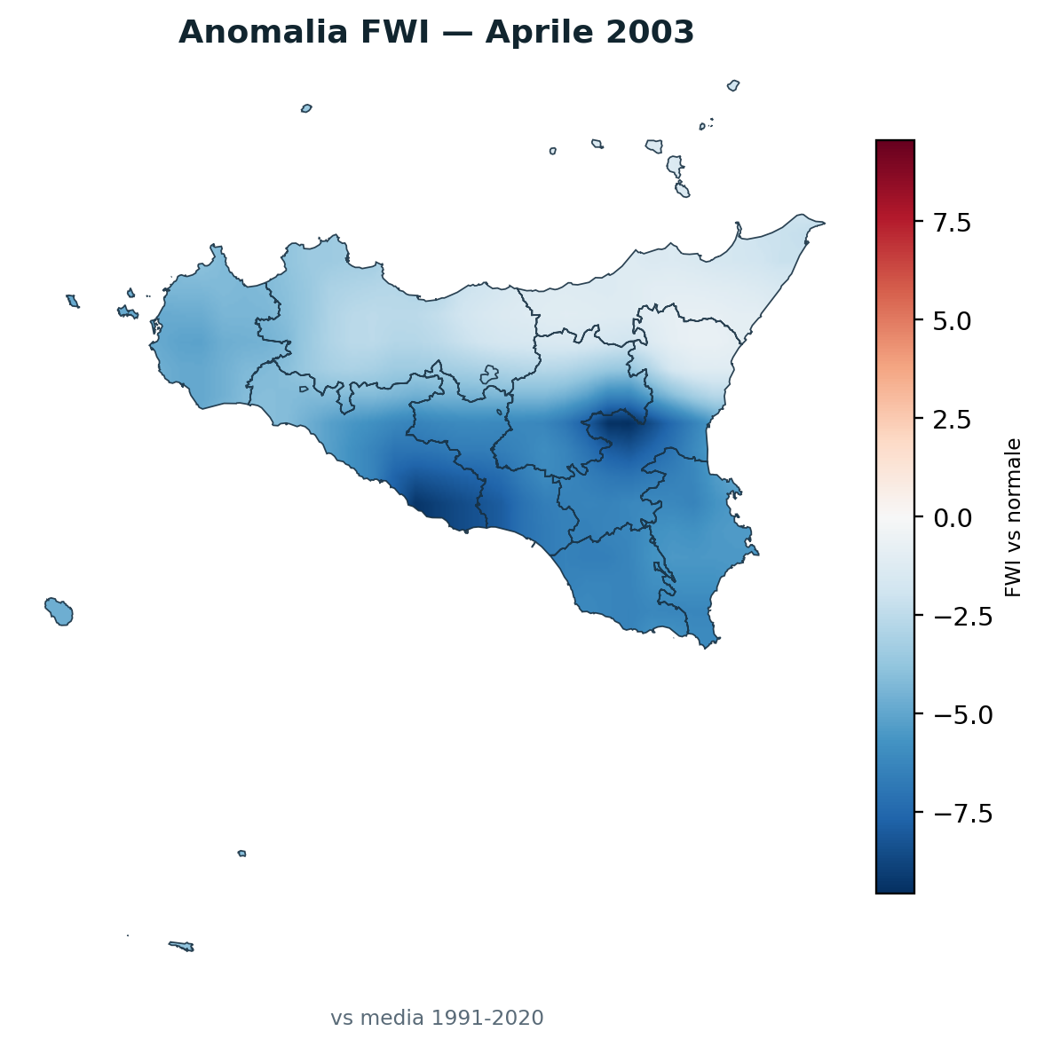 Anomalia vs normale Aprile 2003