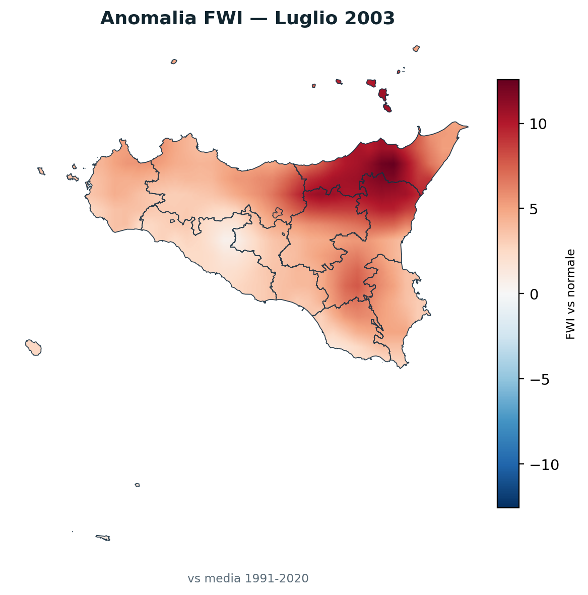Anomalia vs normale Luglio 2003