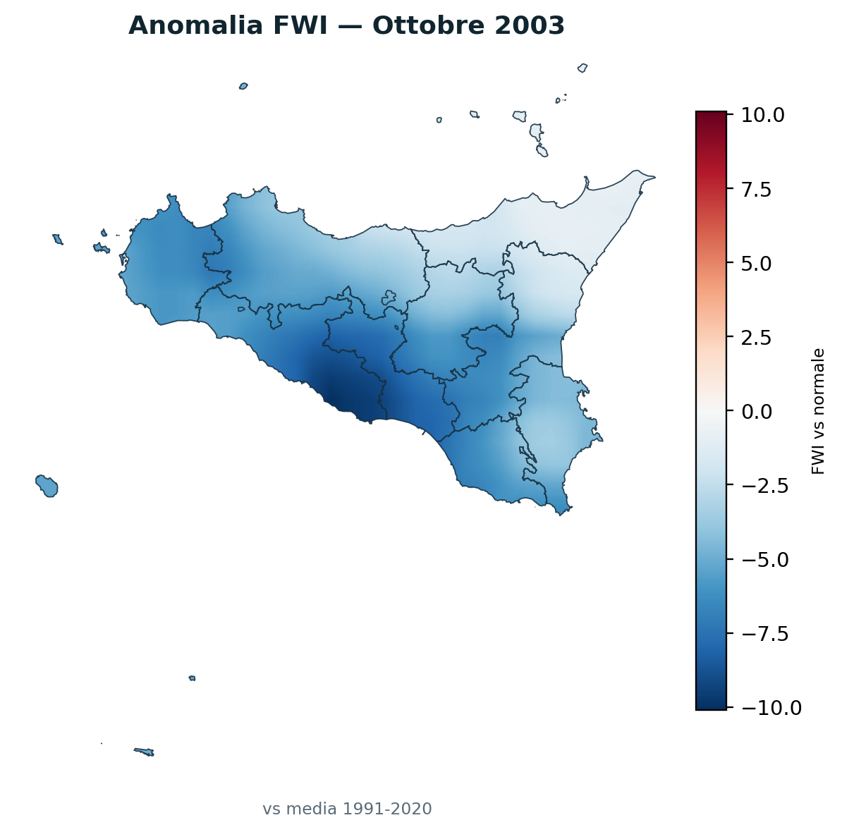 Anomalia vs normale Ottobre 2003