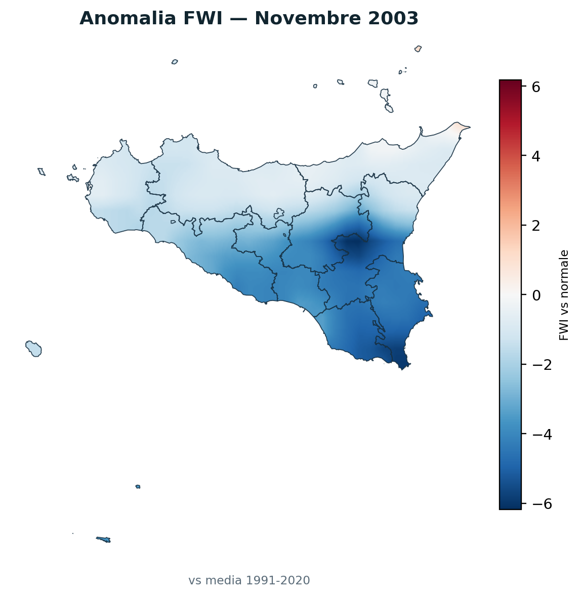 Anomalia vs normale Novembre 2003