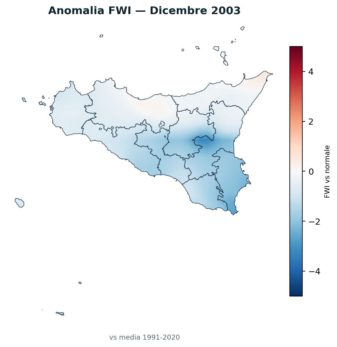Anomalia vs normale Dicembre 2003