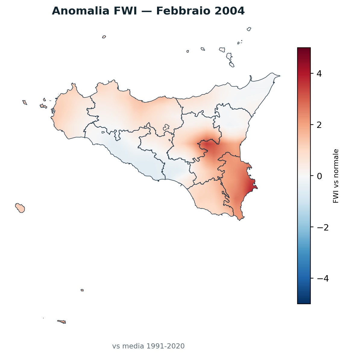 Anomalia vs normale Febbraio 2004