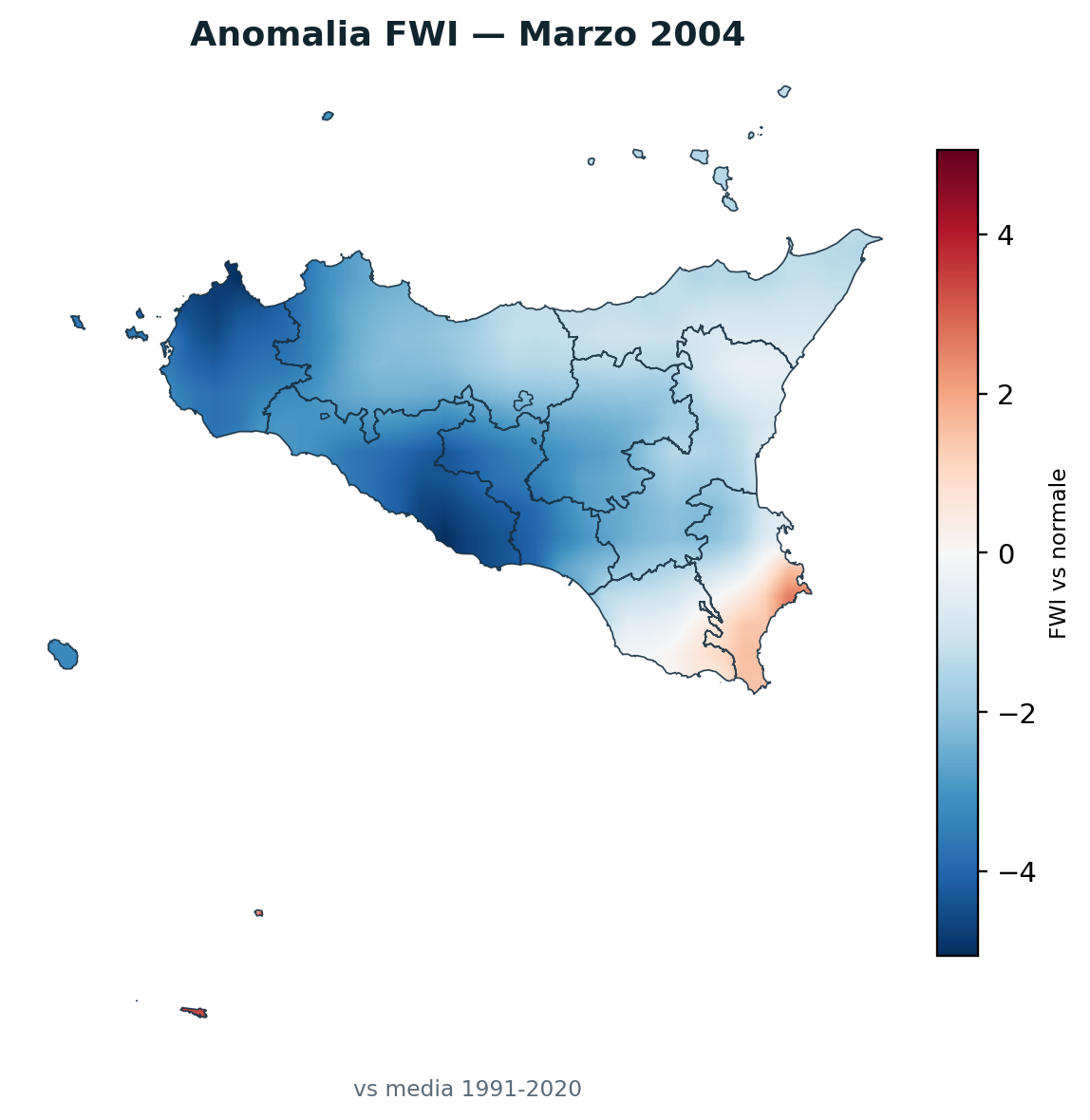 Anomalia vs normale Marzo 2004