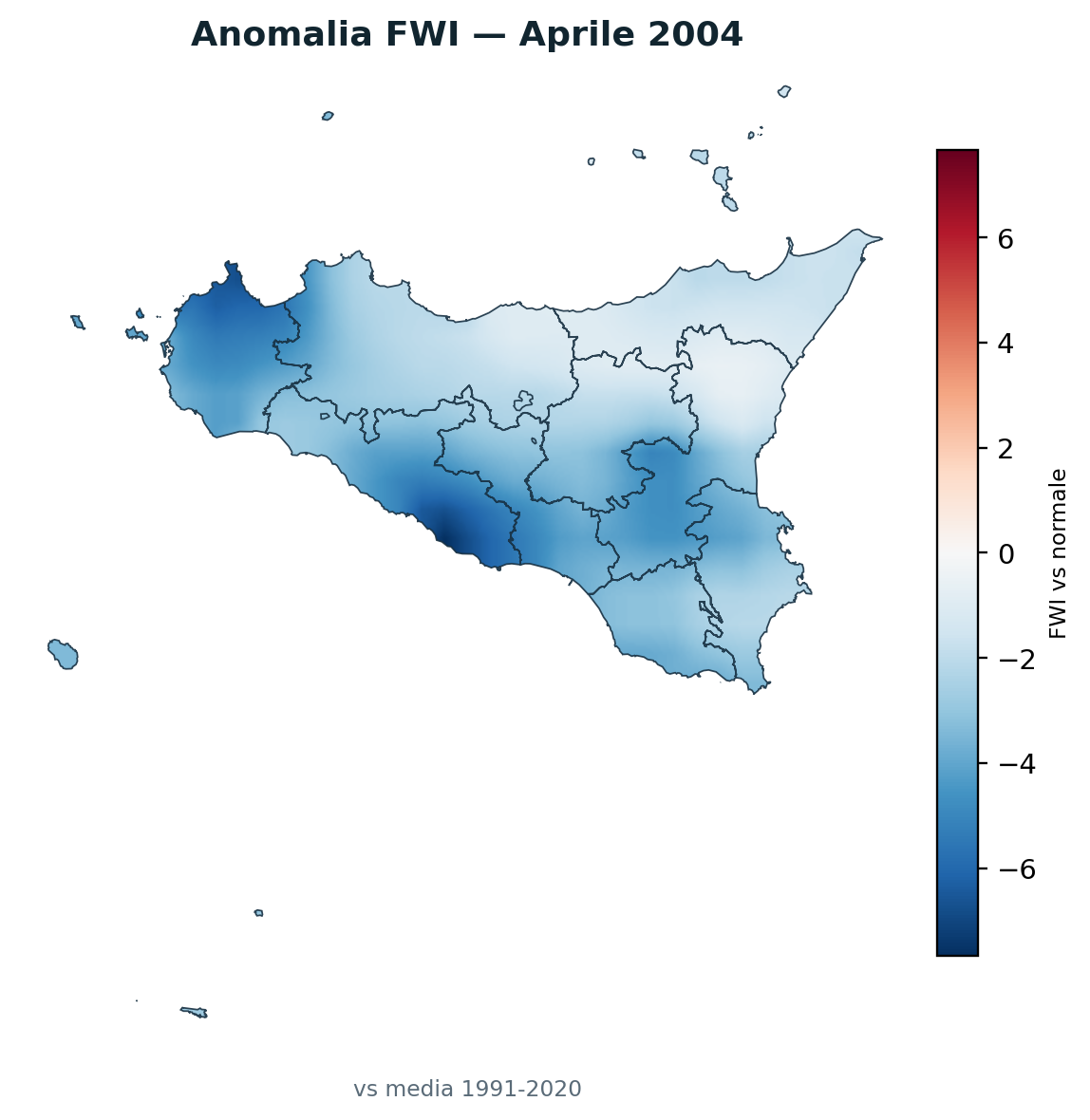 Anomalia vs normale Aprile 2004