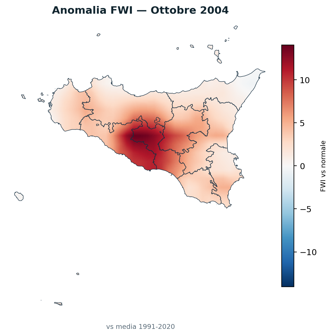 Anomalia vs normale Ottobre 2004