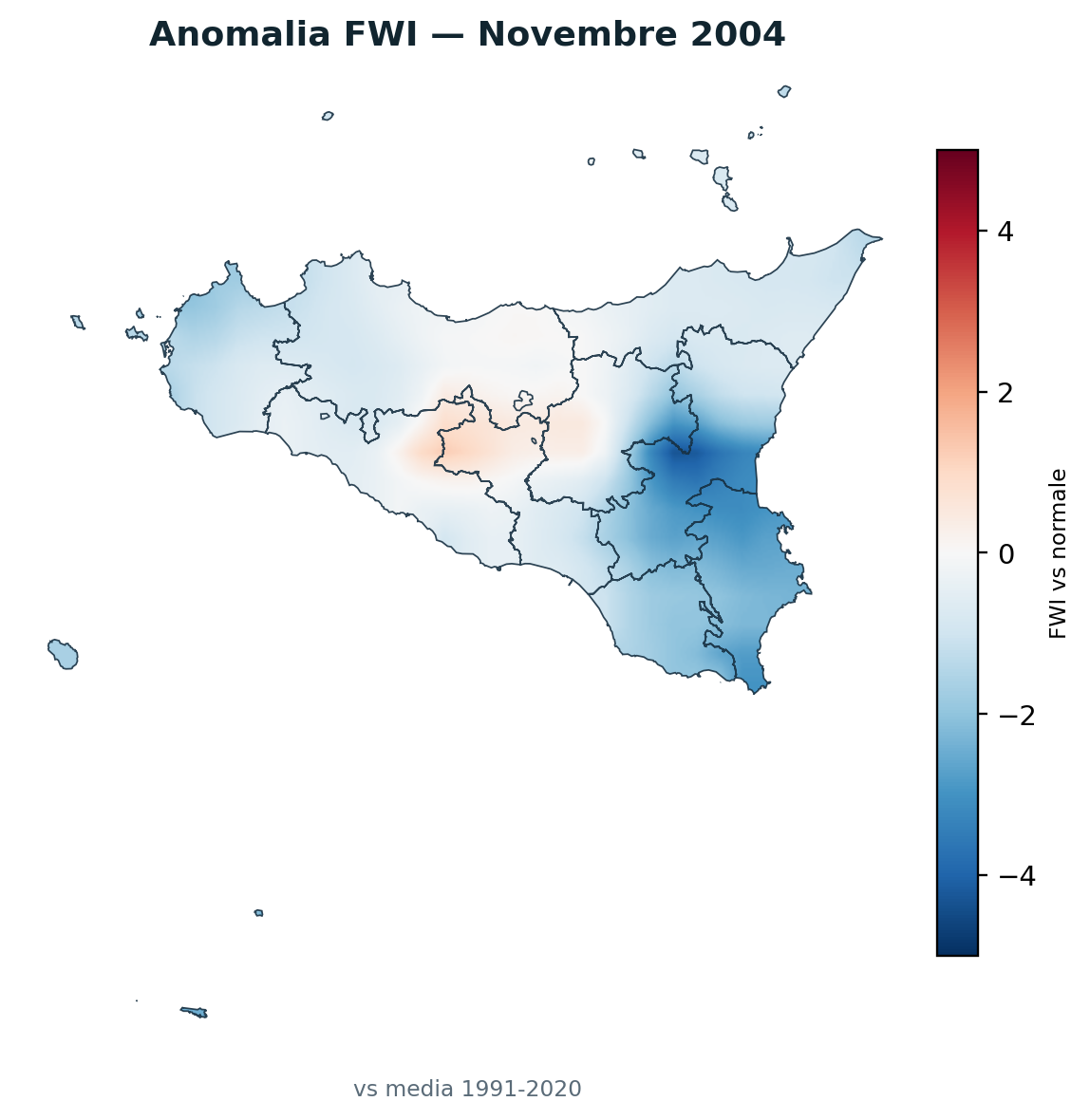 Anomalia vs normale Novembre 2004