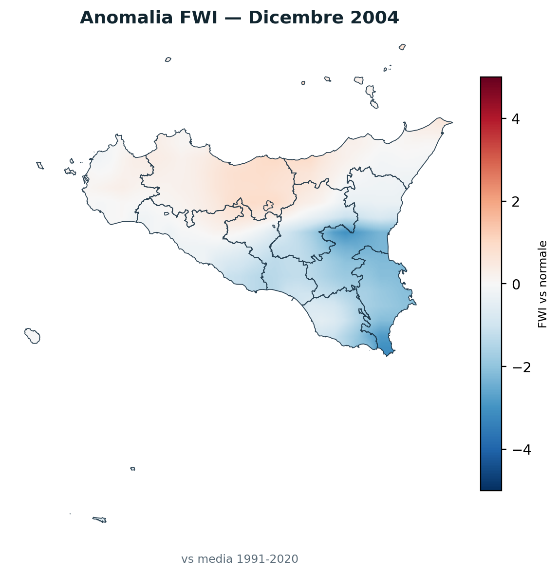 Anomalia vs normale Dicembre 2004